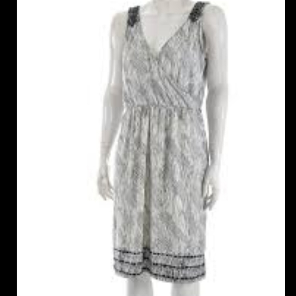 New York & Company Women's White Print Sleeveless